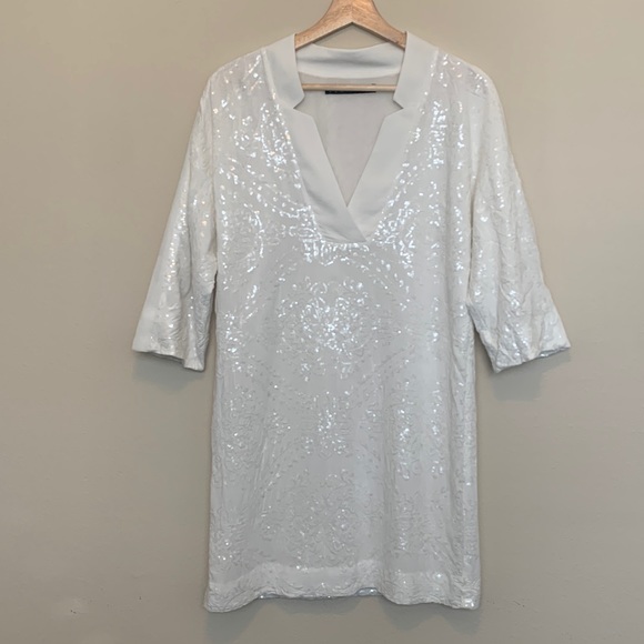 Zara white sequined tunic dress - Picture 3 of 12